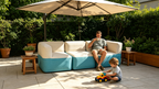 OUTAFUN Modular Inflatable Sofa, lightweight and foldable inflatable sofa, ergonomic square-shaped support lounge sofa, suitable for indoor home use and outdoor camping picnics