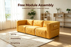 Modular Inflatable Fabric Sectional Sofa | OUTAFUN | Detachable Combination Design, Washable Linen Cover, Quick Air Valve, Indoor Living Room & Outdoor Camping Portable Inflatable Couch
