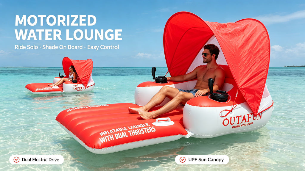 Motorized Inflatable Float Tube with Dual Thrusters | OUTAFUN