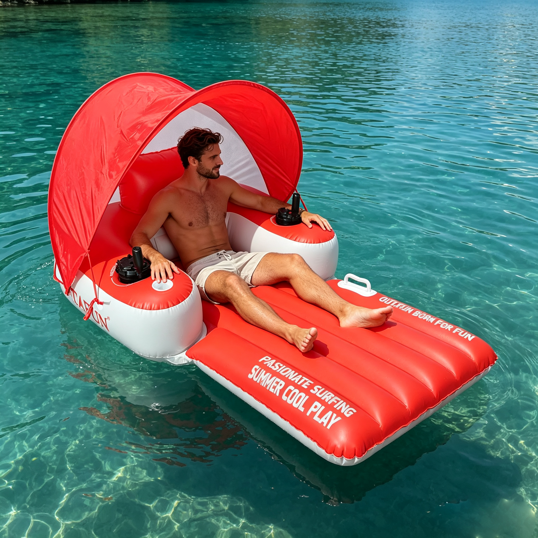 Motorized Inflatable Float Tube with Dual Thrusters | OUTAFUN