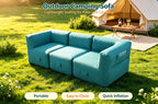 Modular Inflatable Fabric Sectional Sofa | OUTAFUN | Detachable Combination Design, Washable Linen Cover, Quick Air Valve, Indoor Living Room & Outdoor Camping Portable Inflatable Couch
