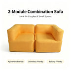 Modular Inflatable Fabric Sectional Sofa | OUTAFUN | Detachable Combination Design, Washable Linen Cover, Quick Air Valve, Indoor Living Room & Outdoor Camping Portable Inflatable Couch