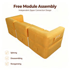 Modular Inflatable Fabric Sectional Sofa | OUTAFUN | Detachable Combination Design, Washable Linen Cover, Quick Air Valve, Indoor Living Room & Outdoor Camping Portable Inflatable Couch