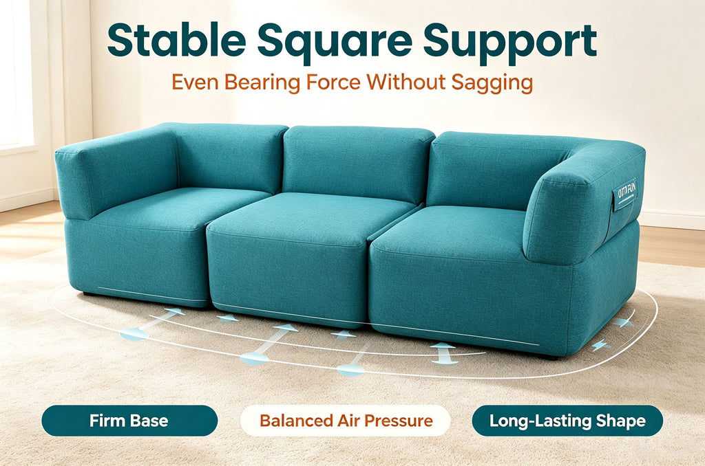 Modular Inflatable Fabric Sectional Sofa | OUTAFUN | Detachable Combination Design, Washable Linen Cover, Quick Air Valve, Indoor Living Room & Outdoor Camping Portable Inflatable Couch