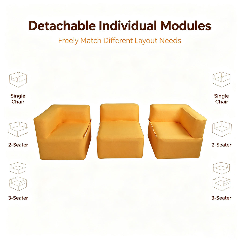 Modular Inflatable Fabric Sectional Sofa | OUTAFUN | Detachable Combination Design, Washable Linen Cover, Quick Air Valve, Indoor Living Room & Outdoor Camping Portable Inflatable Couch