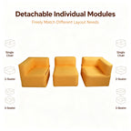 Modular Inflatable Fabric Sectional Sofa | OUTAFUN | Detachable Combination Design, Washable Linen Cover, Quick Air Valve, Indoor Living Room & Outdoor Camping Portable Inflatable Couch