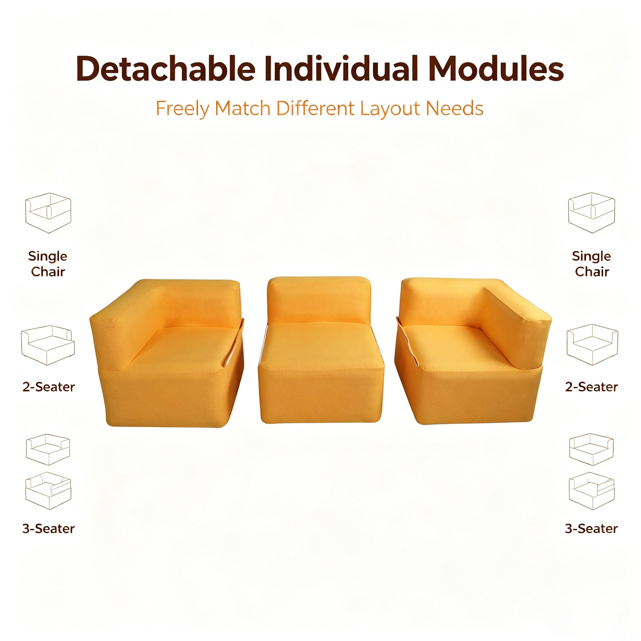 Modular Inflatable Fabric Sectional Sofa | OUTAFUN | Detachable Combination Design, Washable Linen Cover, Quick Air Valve, Indoor Living Room & Outdoor Camping Portable Inflatable Couch
