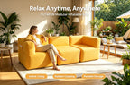Modular Inflatable Fabric Sectional Sofa | OUTAFUN | Detachable Combination Design, Washable Linen Cover, Quick Air Valve, Indoor Living Room & Outdoor Camping Portable Inflatable Couch