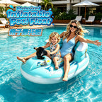 Outafun Motorized Inflatable Pool Float, 2‑Person Parent‑Child Inflatable Jet Ski Ride‑on with Steering Wheel, Backrest Water Float Toy for Swimming Pool, Beach, Lake Summer Water Fun